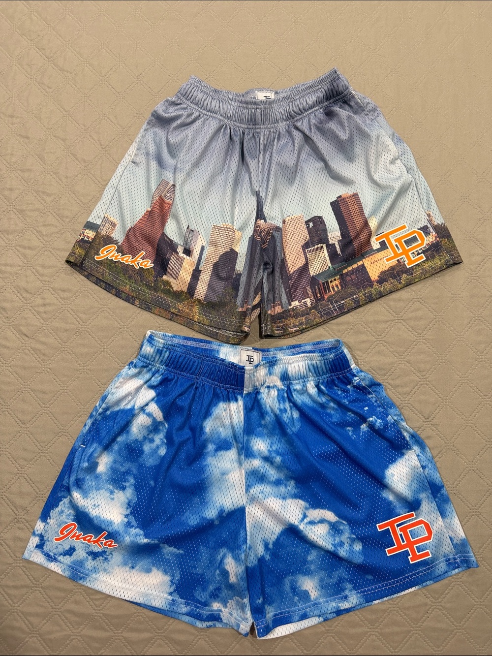 Inaka Power Blue and Gray Mesh Athletic Shorts Bundle.
